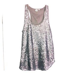 GAP Silver Sequin Embellished Tank